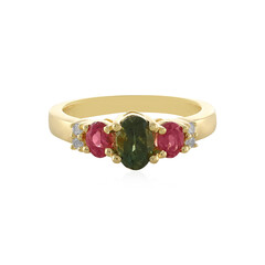 Bague en argent et Tourmaline verte