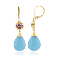 Boucles d'oreilles en argent et Calcédoine d'eau
