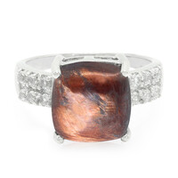 Bague en argent et Œil-de-tigre rouge
