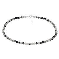 Collier en argent et Quartz rutile noir