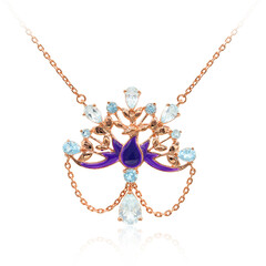 Collier en argent et Topaze bleu ciel