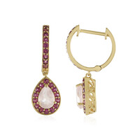 Boucles d'oreilles en argent et Quartz rose