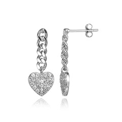 Boucles d'oreilles en argent et Topaze blanche
