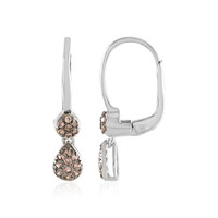 Boucles d'oreilles en argent et Zircon champagne