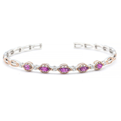 Bracelet en argent et Grenat violet à couleur changeante (Gems en Vogue)