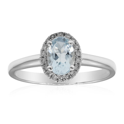 Bague en or et Aigue-Marine du Brésil AAA