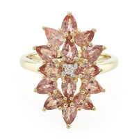 Bague en or et Saphir Padparadscha non chauffé