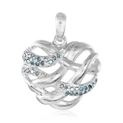 Pendentif en argent et Diamant bleu roi