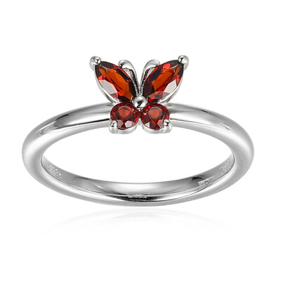 Bague en argent et Grenat du Mozambique