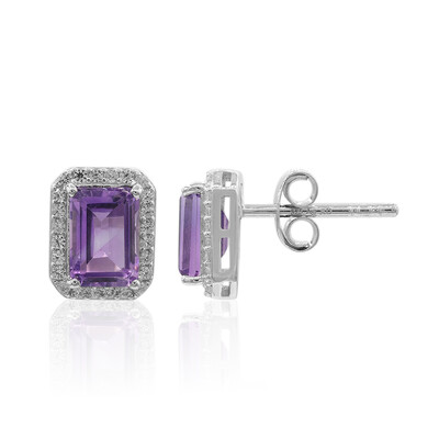 Boucles d'oreilles en argent et Améthyste de Zambie