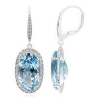 Boucles d'oreilles en argent et Topaze bleu ciel