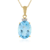 Collier en argent et Topaze bleu ciel