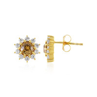 Boucles d'oreilles en argent et Zircon jaune
