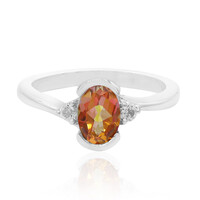 Bague en argent et Topaze mystique rouge du soir