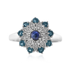 Bague en argent et Saphir étoilé bleu