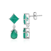 Boucles d'oreilles en argent et Onyx vert