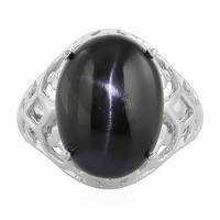 Bague en argent et Diopside étoilé d'Inde