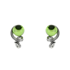 Boucles d'oreilles en argent et Ambre verte de Colombie