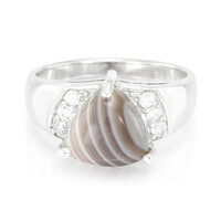 Bague pour homme en argent et Agate du Botswana