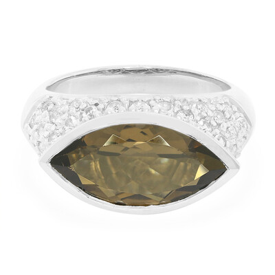 Bague en argent et Quartz fumé