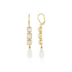 Boucles d'oreilles en argent et Pierre de Lune arc-en-ciel (KM by Juwelo)