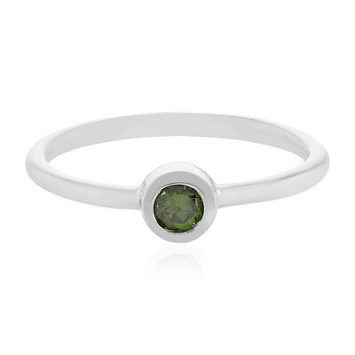 Bague en argent et Diamant vert