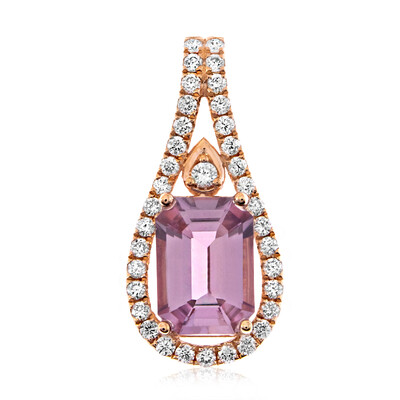 Pendentif en or et Diaspora rose (AMAYANI)