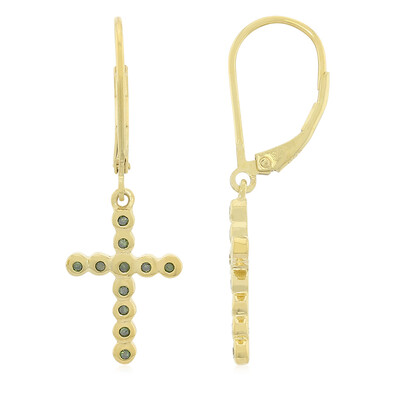 Boucles d'oreilles en argent et Diamant fantaisie