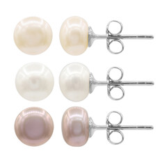Boucles d'oreilles en argent et Perle de culture d'eau douce (TPC)