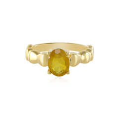 Bague en argent et Saphir jaune de Madagascar