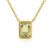 Collier en argent et Kunzite jaune canari