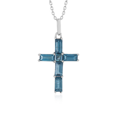 Collier en argent et Kyanite bleu pétrole