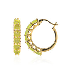 Boucles d'oreilles en argent et Quartz jaune pastel