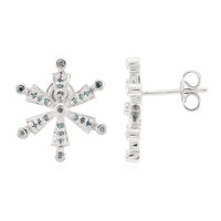 Boucles d'oreilles en argent et Diamant fantaisie