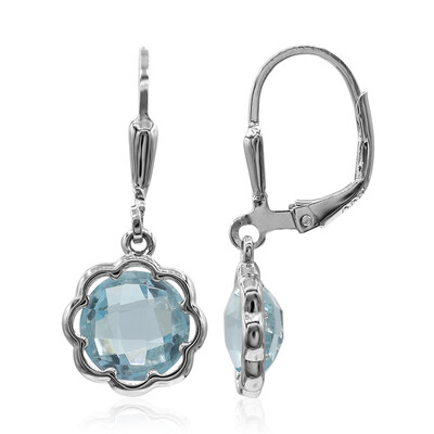 Boucles d'oreilles en argent et Topaze bleu ciel
