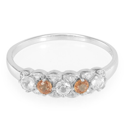 Bague en argent et Saphir orange
