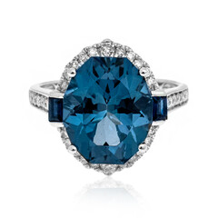 Bague en or et Topaze bleu de Londres