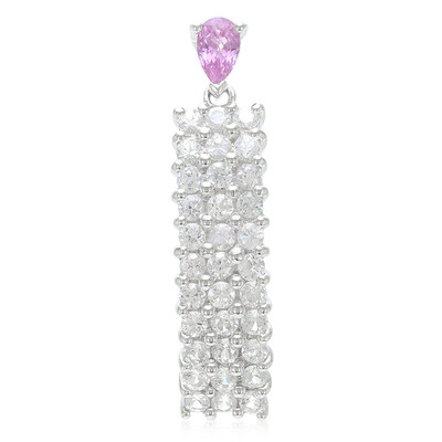 Pendentif en argent et Saphir pourpre non chauffé