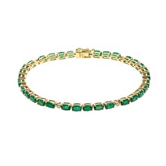 Bracelet en or et Emeraude de Zambie AAA