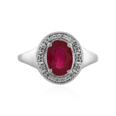 Bague en argent et Rubis de Madagascar