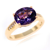 Bague en or et Quartz Myrtille