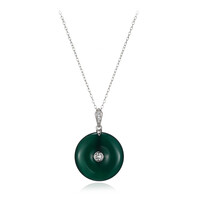 Collier en argent et Agate verte