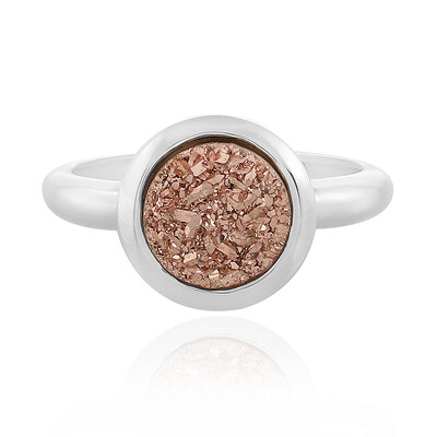 Bague en argent et Agate étincelante cuivre