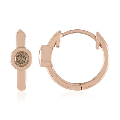 Boucles d'oreilles en or et Diamant champagne SI2