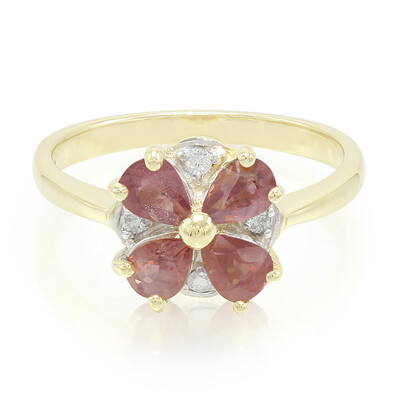 Bague en or et Saphir Padparadscha non chauffé