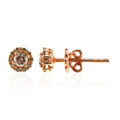 Boucles d'oreilles en or et Diamant rose de France SI1 d'Argyle 