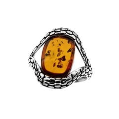 Bague en argent et Ambre baltique