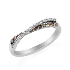 Bague en argent et Diamant champagne I2