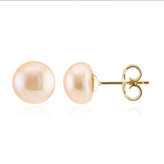 Boucles d'oreilles en argent et Perle de culture d'eau douce orange (TPC)