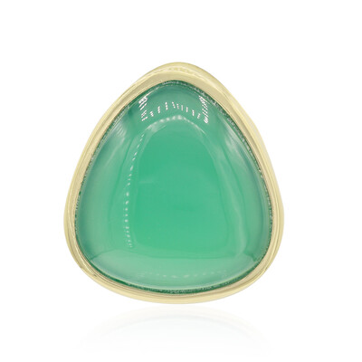 Pendentif en argent et Calcédoine verte (MONOSONO COLLECTION)